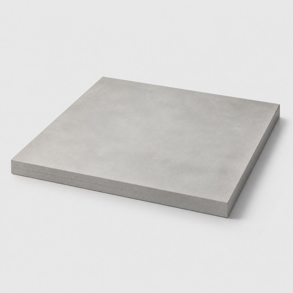 Très grande dalle carrée en béton gris clair d'un mètre de côté