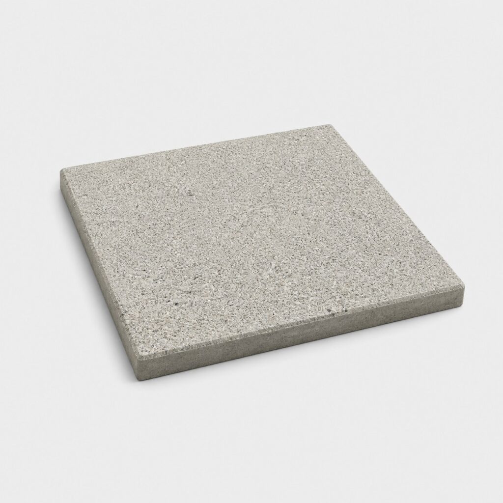 Dalle carrée en béton gris clair à surface lavée