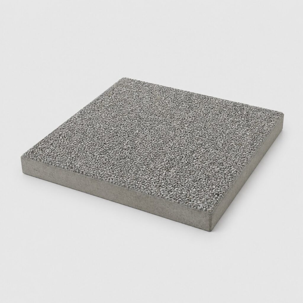 Grande dalle gravillonnée 50x50 grise sur fond clair uniforme