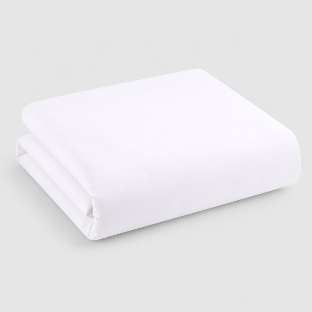 Housse de couette blanche en 260x240 sur fond gris clair